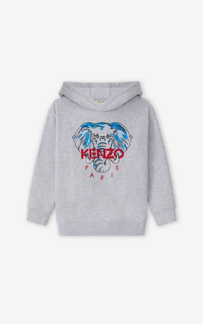 Kenzo Kids Tokyo' Elephant Sweatshirt Pearl Grey